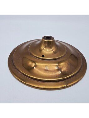 Vintage Brass Round Lamp Base Cone Shape 7" Diameter